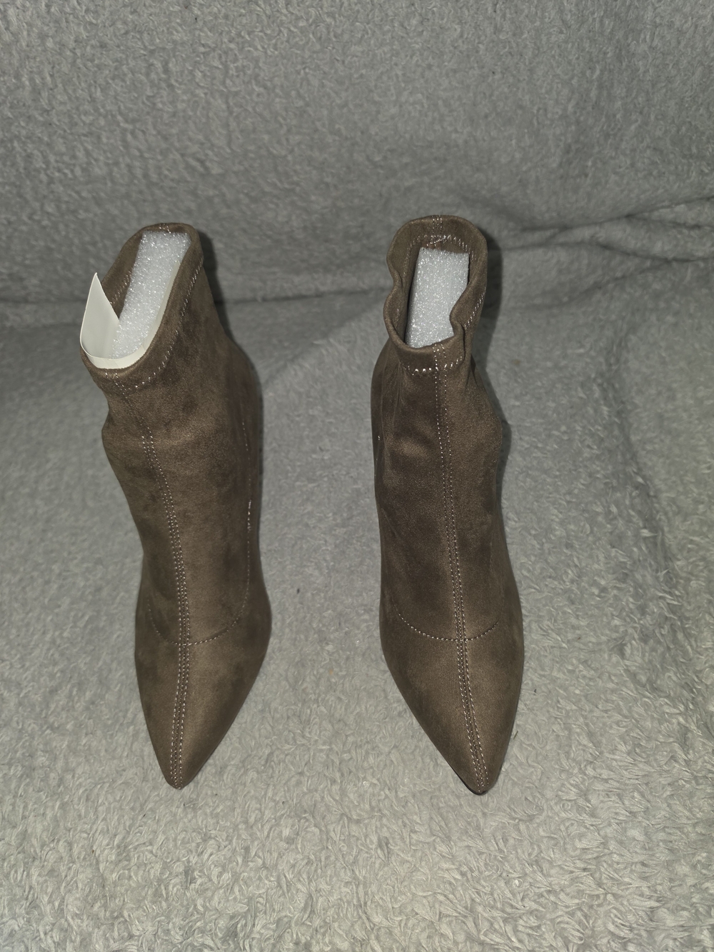 MIA Amore Zhen Suede Pointed Toe Sock Ankle Booties Heel - Size 6.5M NIB